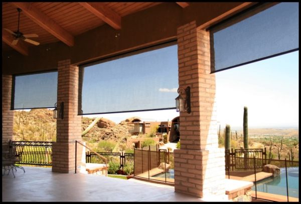 Exterior Crank OPerated Sunshade with Phifer SunTex 90 