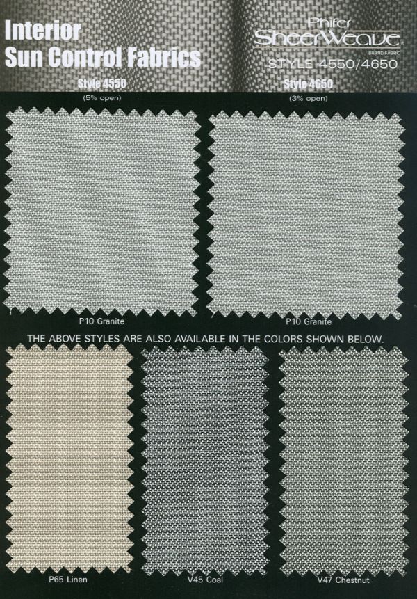 Phifer Sheerweave 4550 and 4650