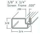 3/4 x 3/8 Screen Frame