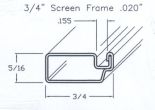 3/4 x 5/16 Screen Frame