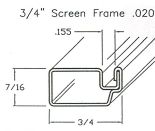 3/4 x 7/16 Screen Frame