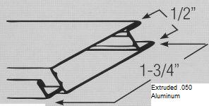 1-3/4" x 1/2" Smooth Slider Frame .050 Aluminum