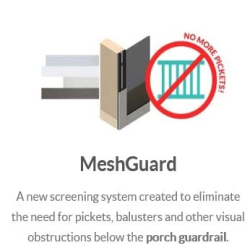 Approved Building Codes - ESR-3938 – MeshGuard has been confirmed by the ICC Evaluation Service (ICC-ES) that it is satisfactory to resist loads specified in Section 1607.8.1.2 of the 2015 and 2012 IBC (Section 1607.7.1.2 of the 2009 IBC) and Table R301.5 of the IRC, when installed at the maximum clear span distance of 72 inches (6-ft, 1828.8 mm) between the posts.