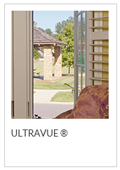 Phifer UltraVue: An Innovative Insect Screen with A great View. For Windows and Doors. the mesh is woven from, refined yarns that improve the screens openness, making visibility sharper and more brilliant. Better InsectProtection, Better Air Flow and Clearer View compared to standard fiberglass insect screen. 