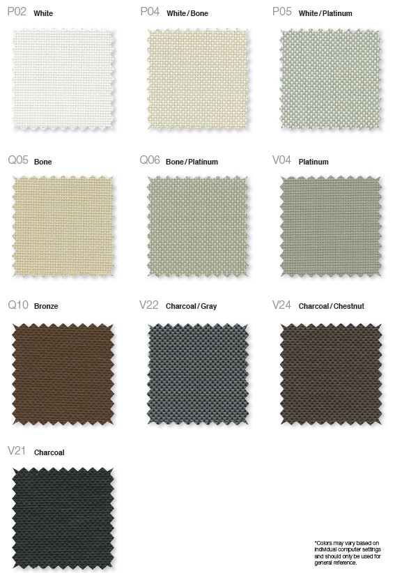 Phifer Sheerweave 2000 and Phifer 2100 Color Samples