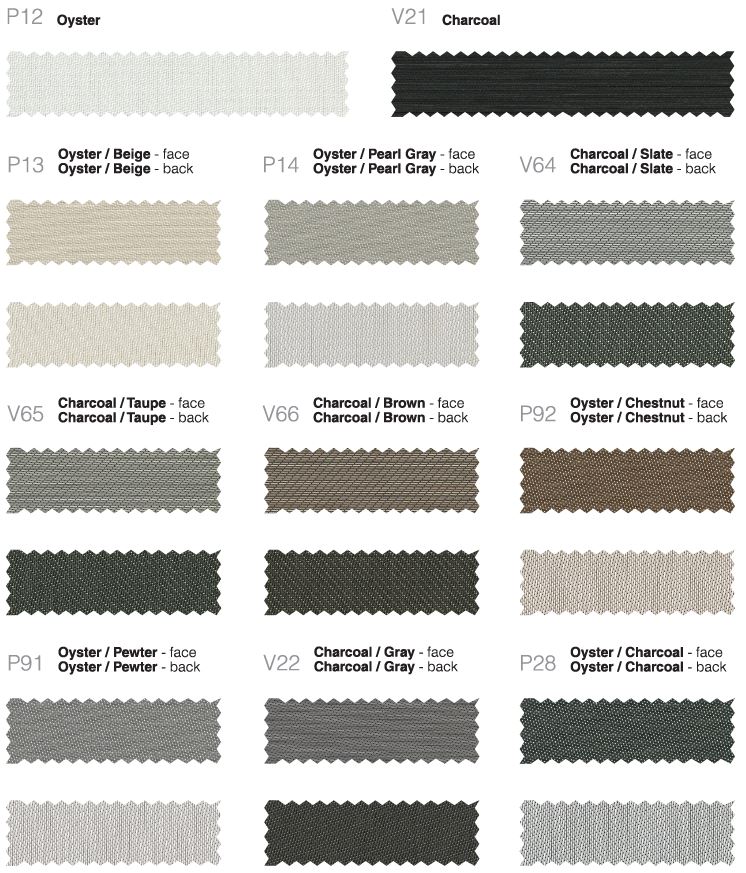 Phifer Sheerweave 2701 2705 2703 and 2710 colors