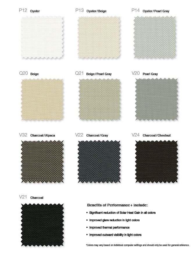 Phifer Sheerweave Performance Plus Metallized Fabric Style 2500+ 2410_ 2390+ Colors